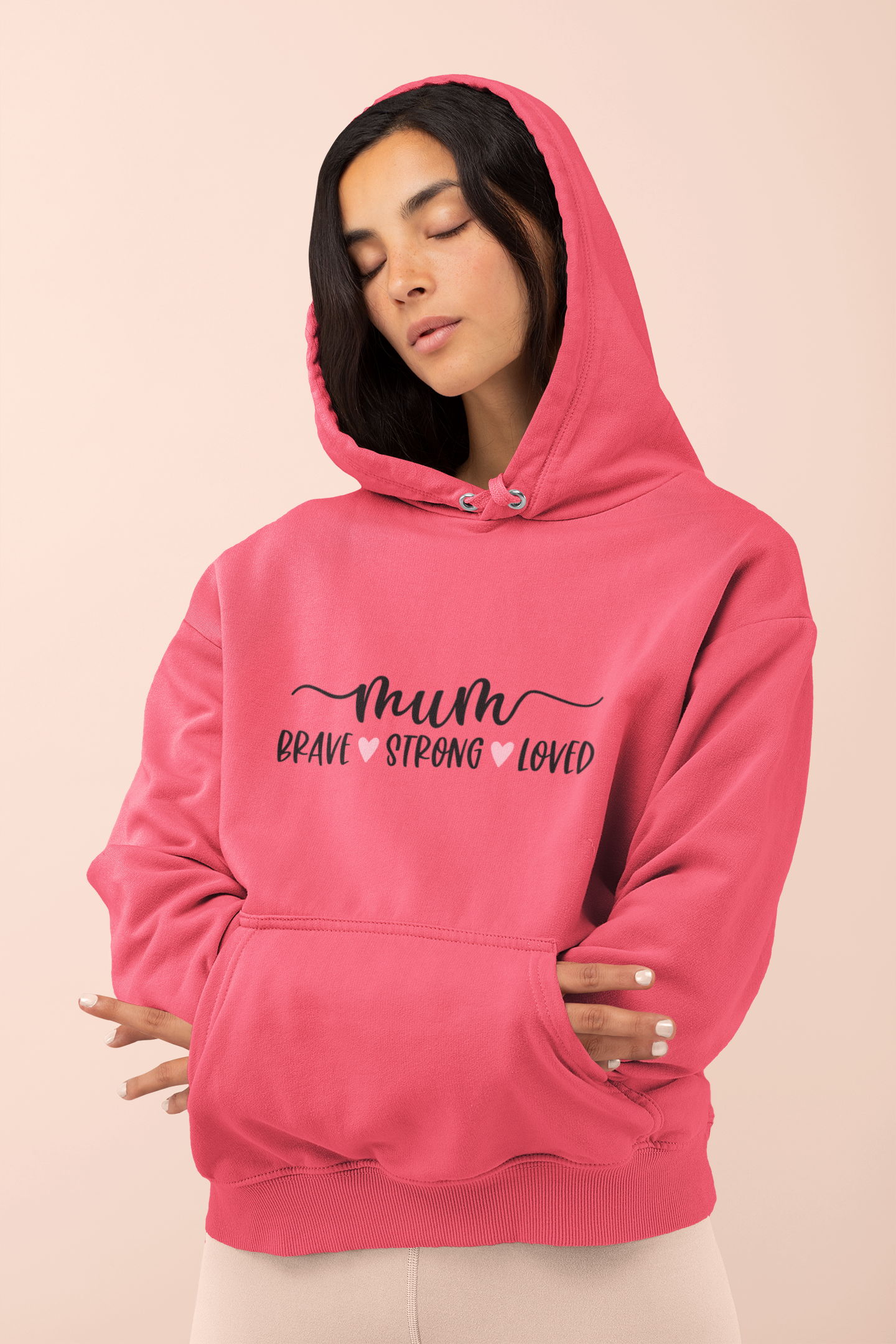 Mum Brave Strong Loved Hoodie - Image 2