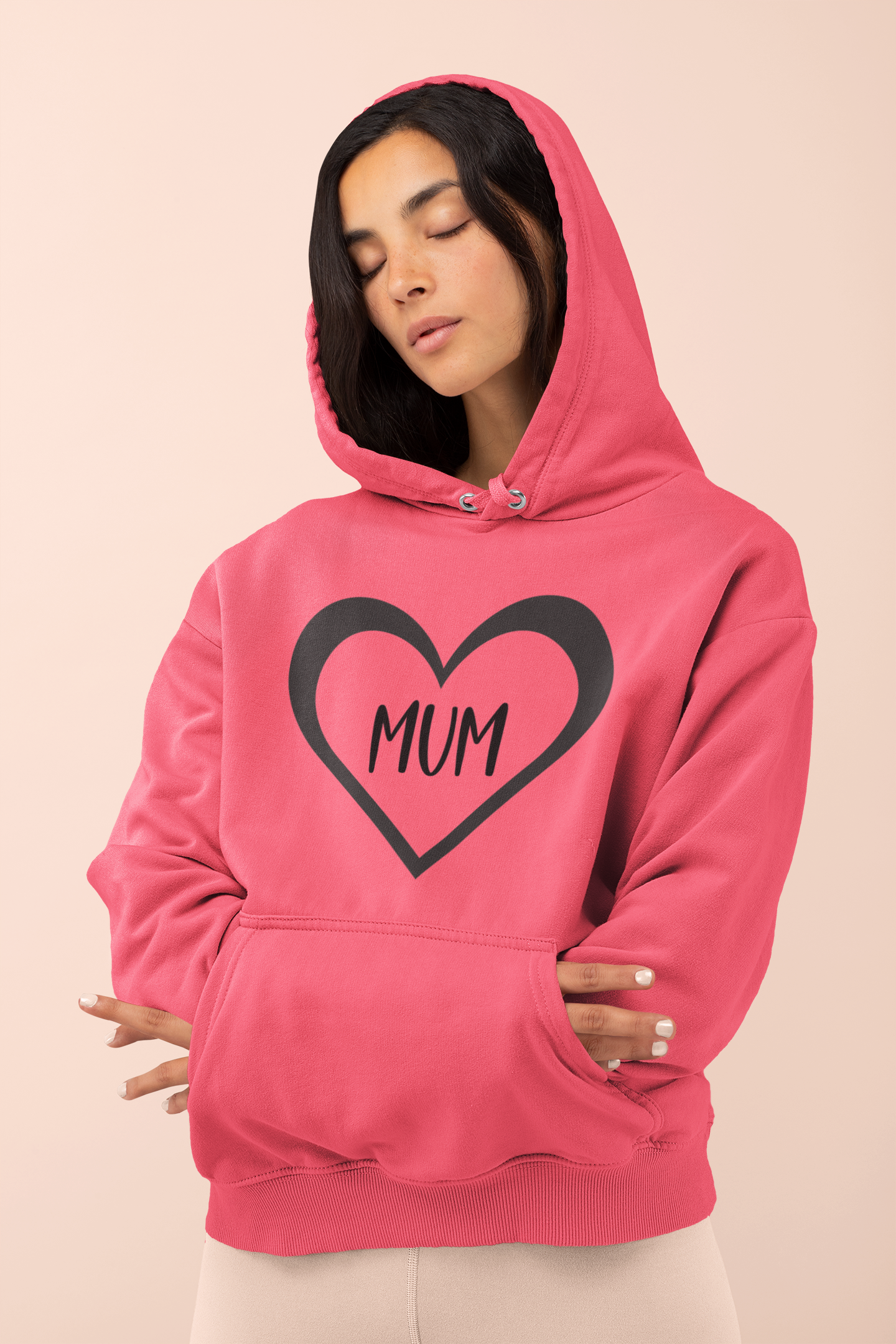 Mum Heart Holoow Hoodie