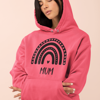 Mum Rainbow Black White Hoodie