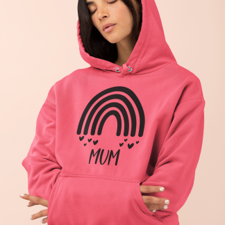 Mum Rainbow Hearts Hoodie