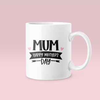 Mum Rainbow Black White Mug